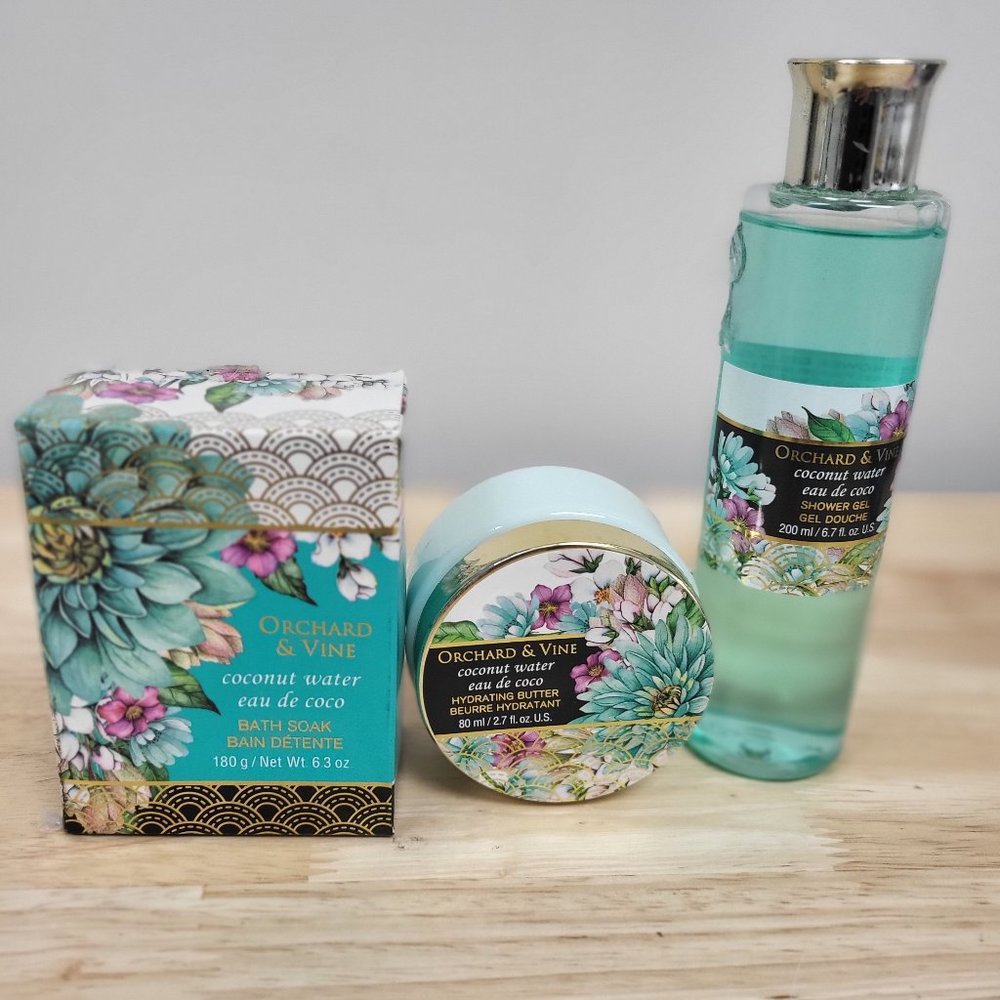 Orchard & Vine Coconut Water Bath Collection 3 piece